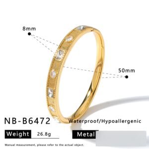 Stainless Steel CZ Geometric Minimalist Bangle Style DM5030057 Wholesale product image