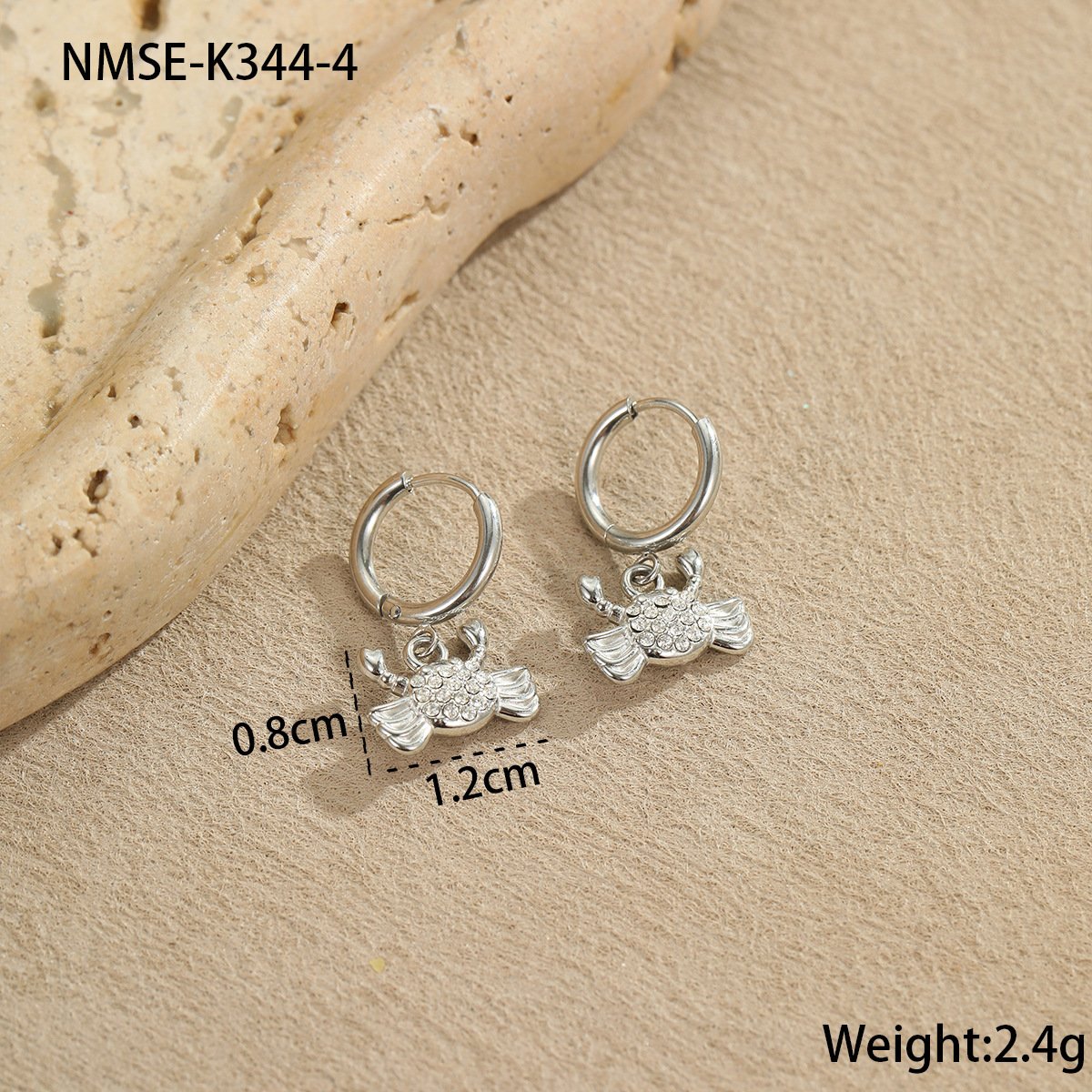 CZ Shell Heart Earrings Wholesale product image