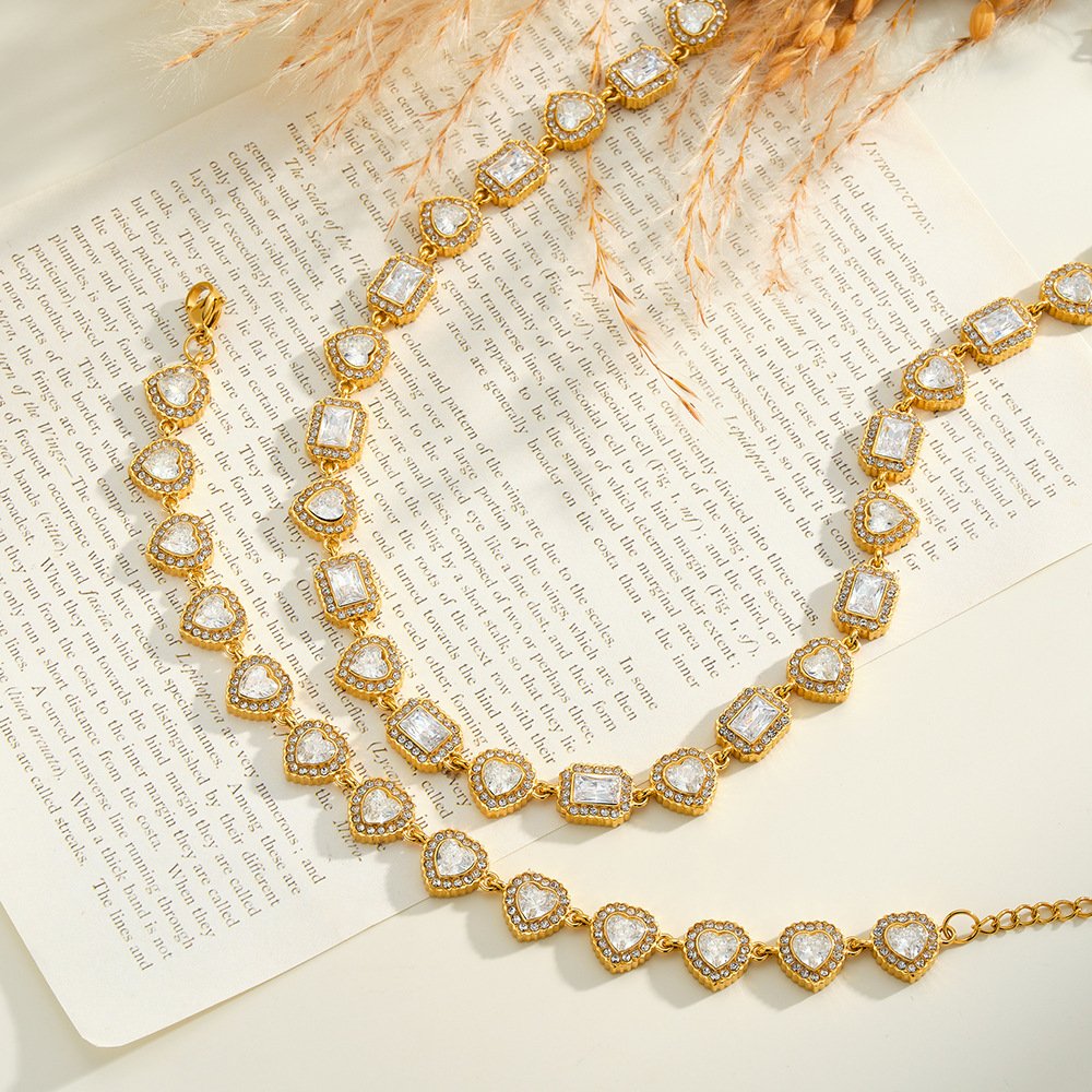 Stainless Steel CZ Heart Jewelry Necklace Wholesale product image