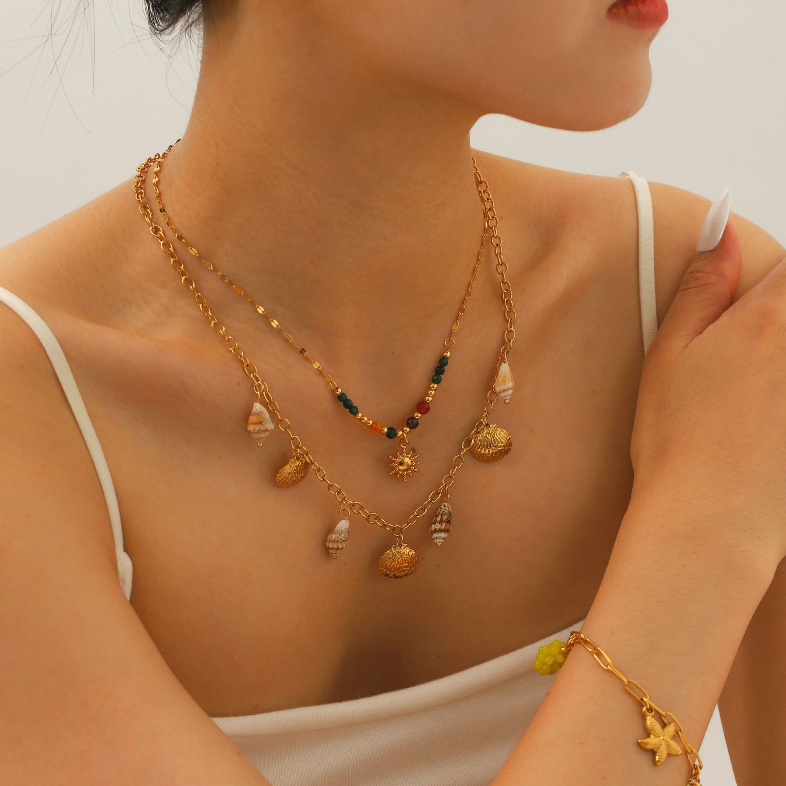 Stainless Steel Shell Heart Jewelry Accessory Bracelet Wholesale product image