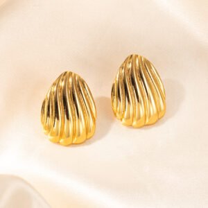 Stainless Steel Shell Heart Nail Earrings Wholesale product image
