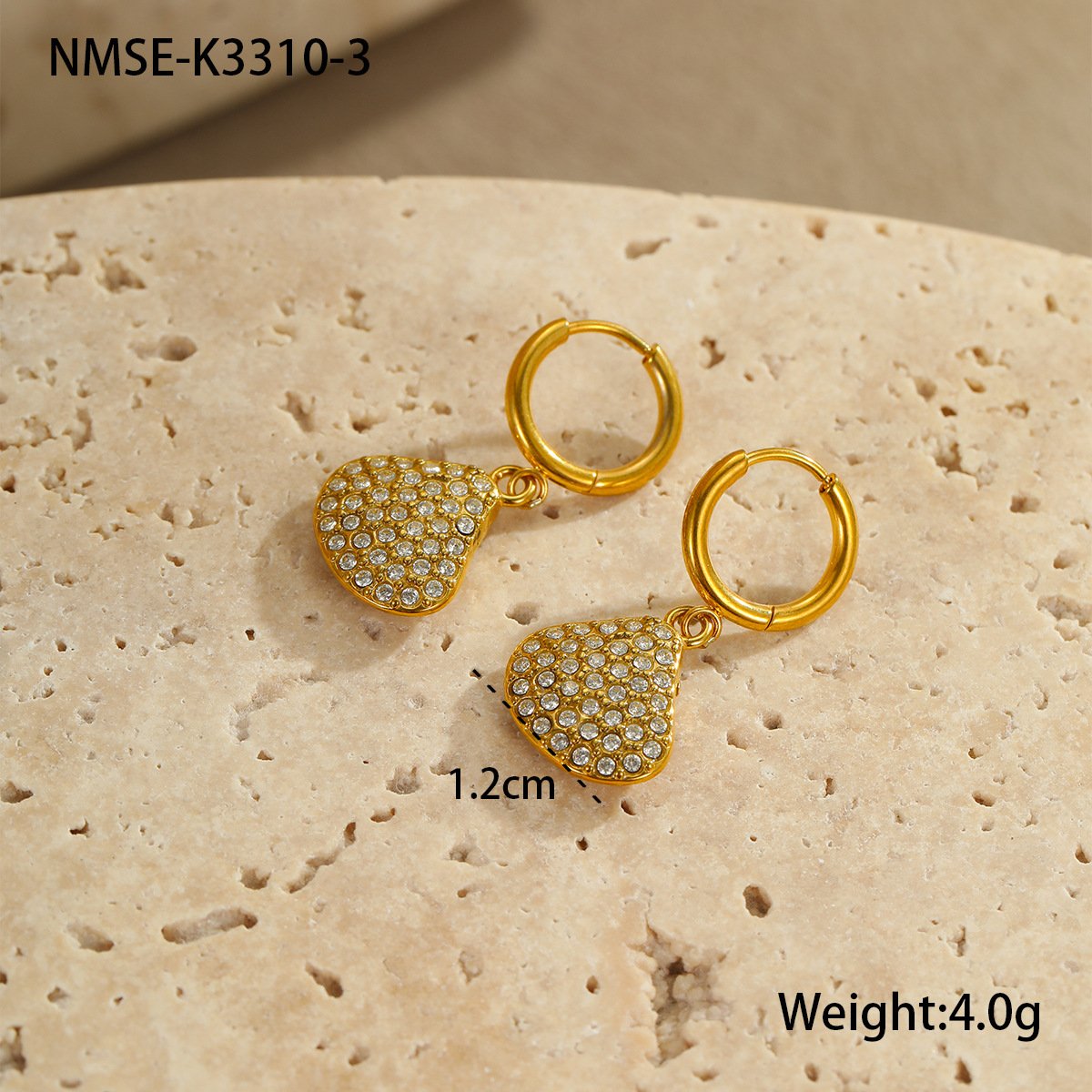 CZ Shell Heart Earrings Wholesale product image