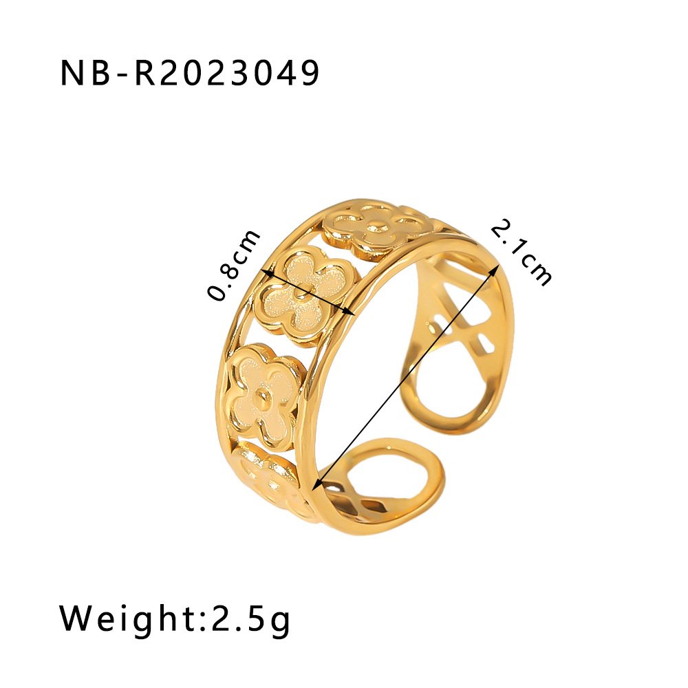 Stainless Steel Heart Geometric Minimalist Open Ring Wholesale product image
