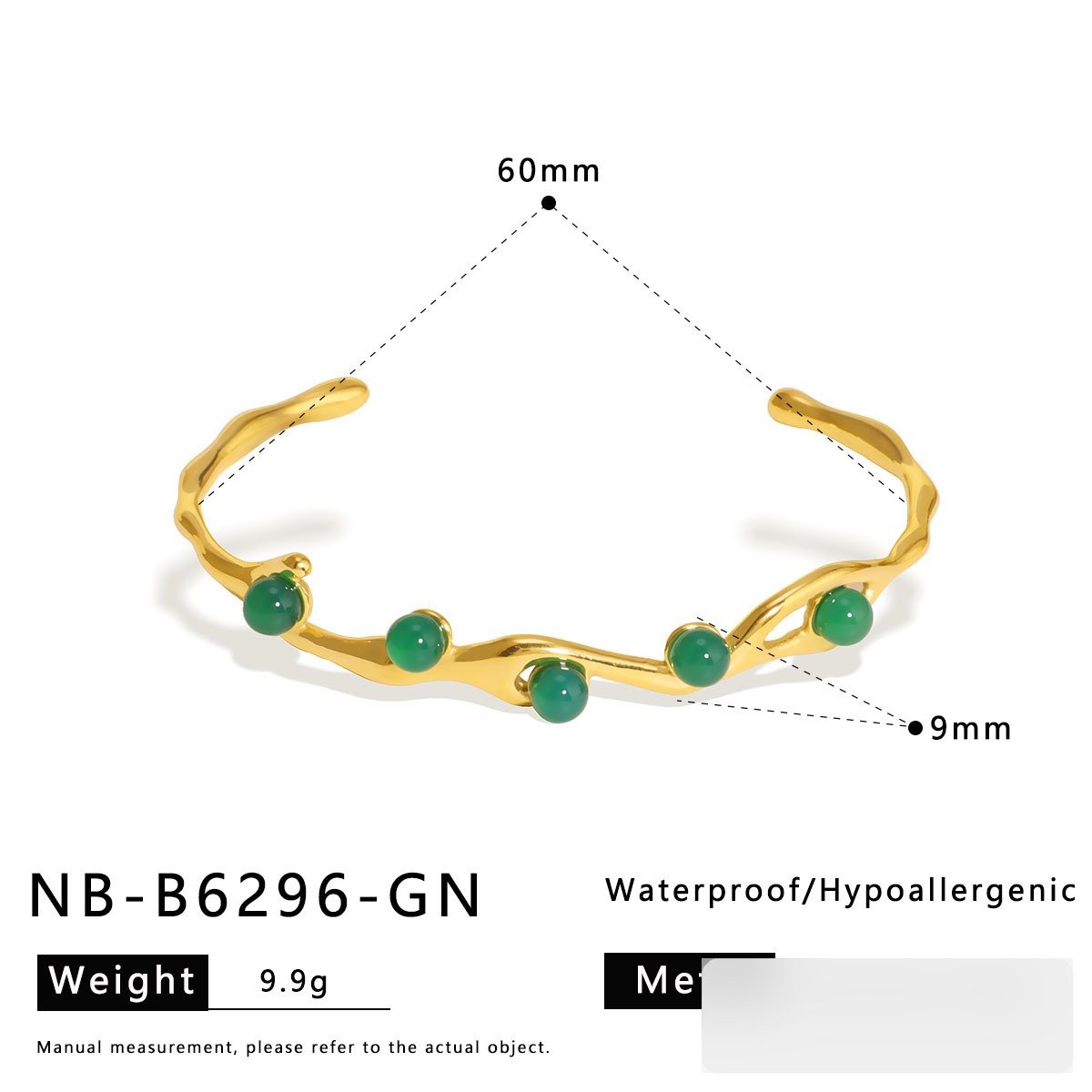 Stainless Steel Pearl Vintage Open Bangle Wholesale product image