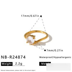 Stainless Steel CZ Geometric Minimalist Ring Style DM5030249 Wholesale product image