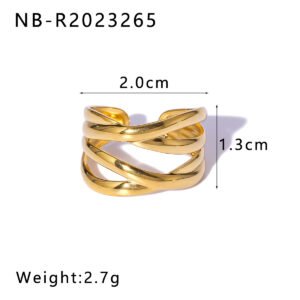 Stainless Steel Shell Geometric Minimalist Open Ring Wholesale product image