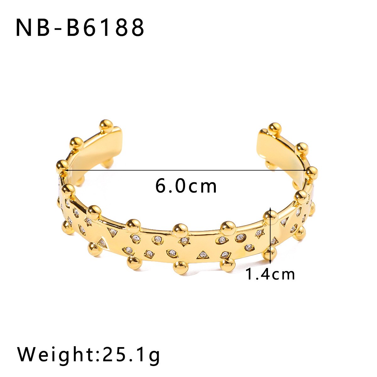 Stainless Steel CZ Geometric Open Bangle Style DM5030008 Wholesale product image