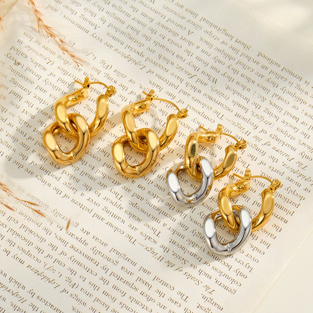 Stainless Steel Geometric Minimalist Earrings Style DM5030273 Wholesale product image