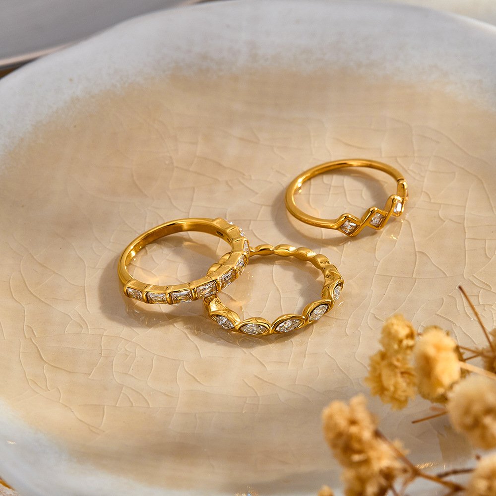 Stainless Steel CZ Geometric Minimalist Ring Style DM5030009 Wholesale product image