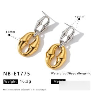 Stainless Steel Geometric Irregular Vintage Earrings Wholesale product image