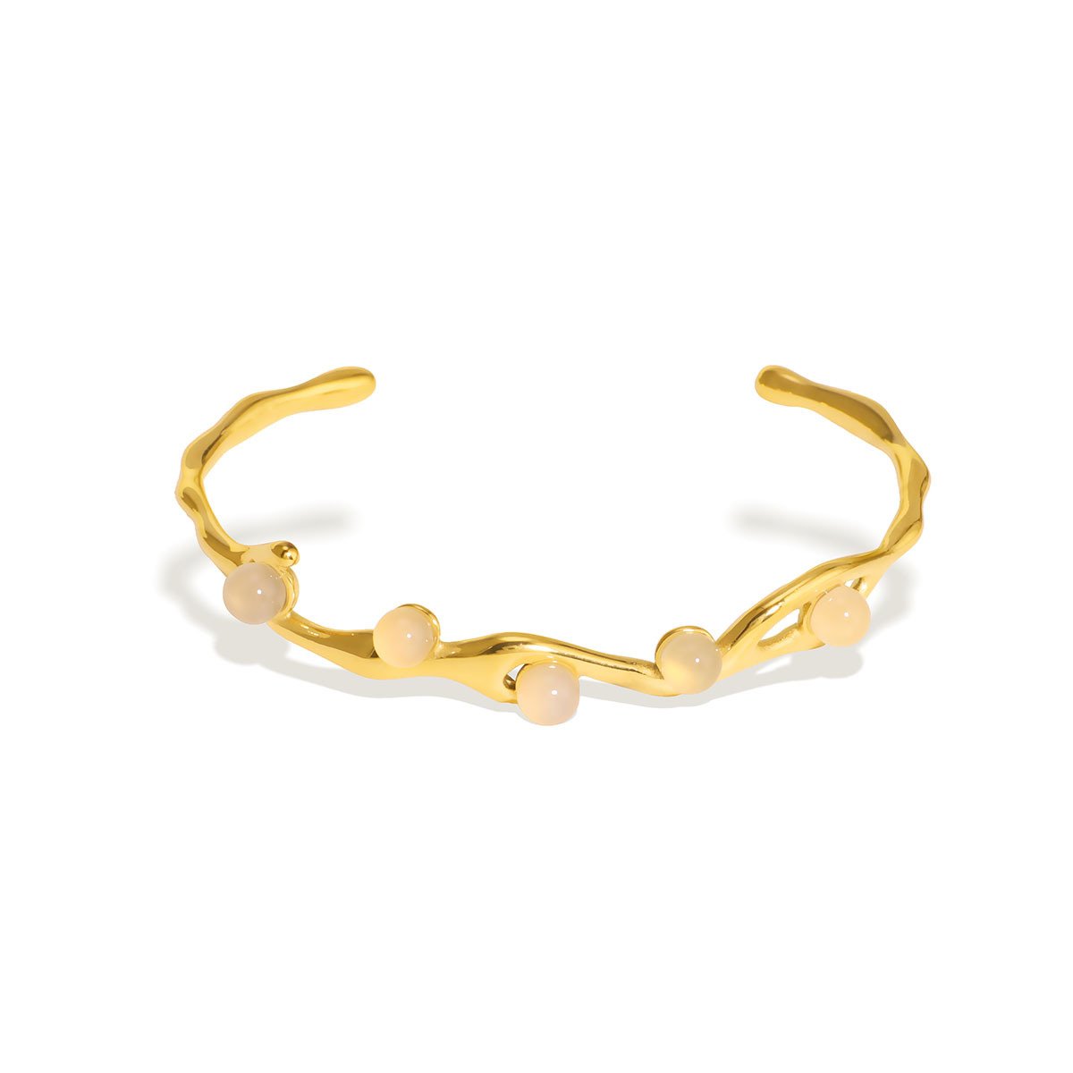 Stainless Steel Pearl Vintage Open Bangle Wholesale product image