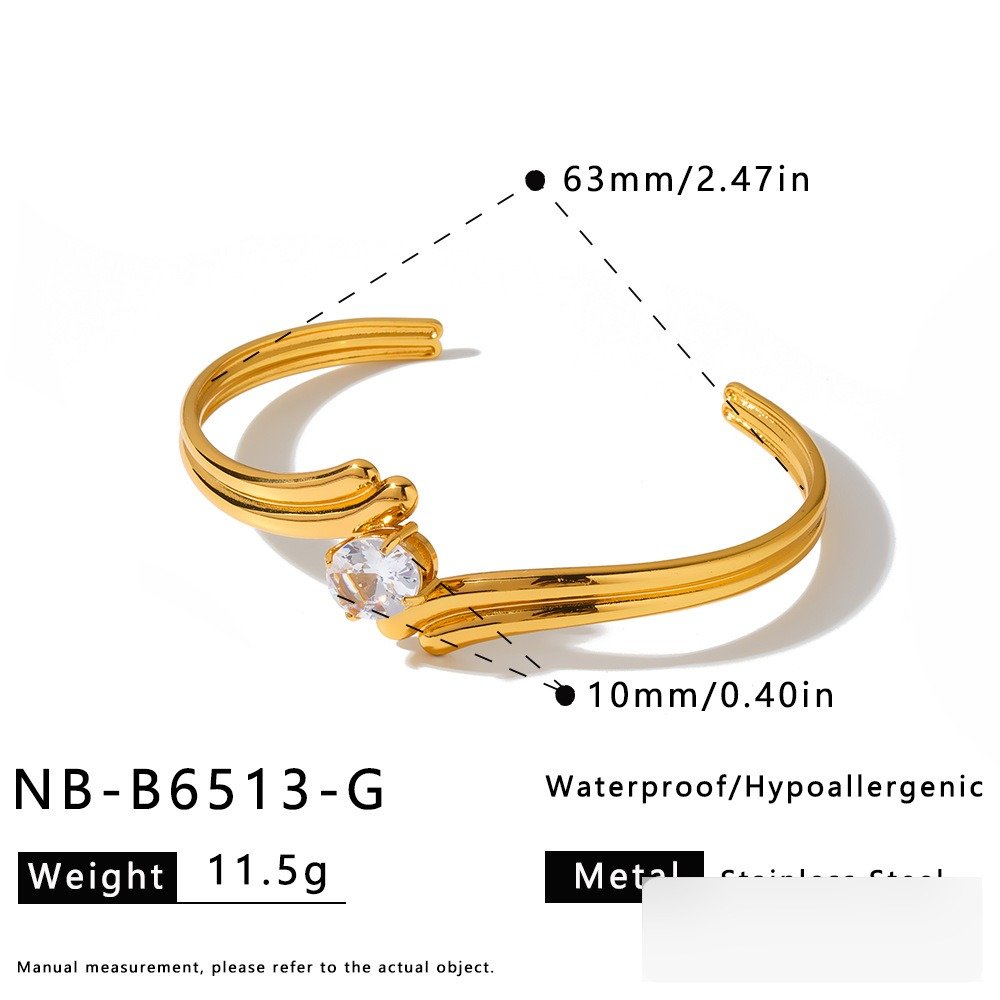 Stainless Steel CZ Geometric Bangle Style DM5030006 Wholesale product image
