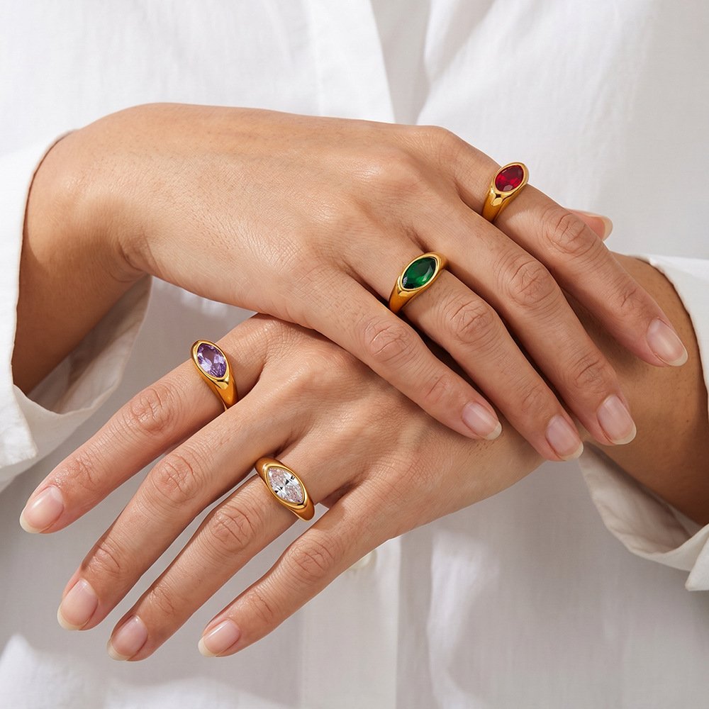 Stainless Steel CZ Geometric Minimalist Ring Style DM5030265 Wholesale product image