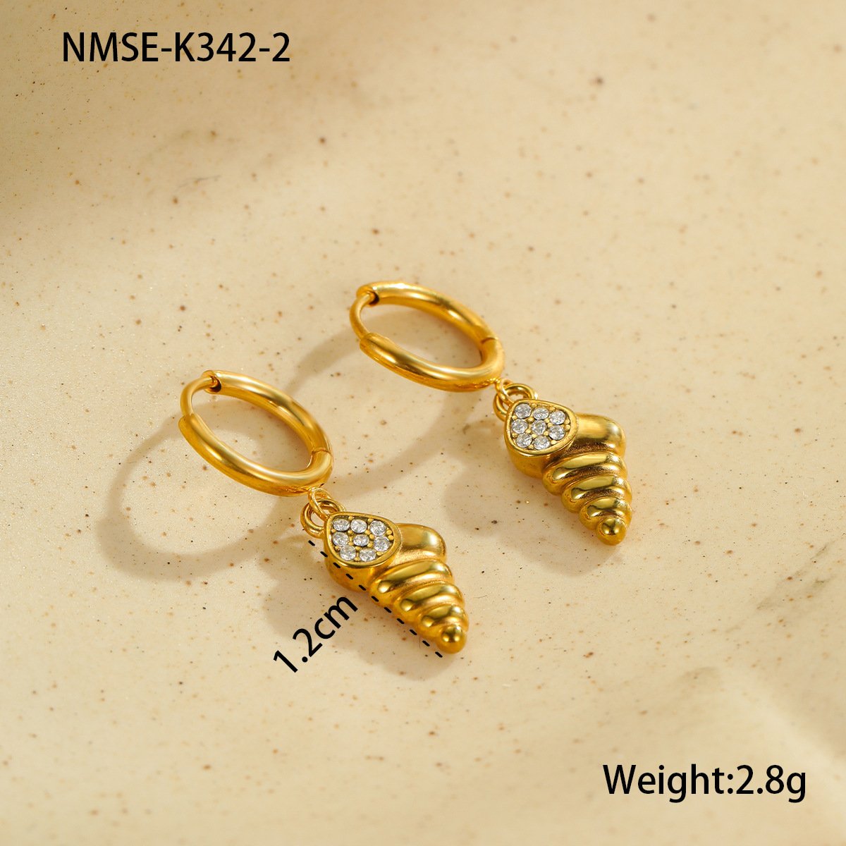 CZ Shell Heart Earrings Wholesale product image