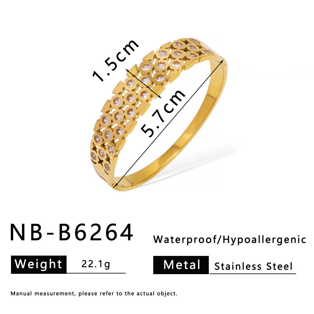 Stainless Steel Geometric Vintage Hollow Bangle Wholesale product image