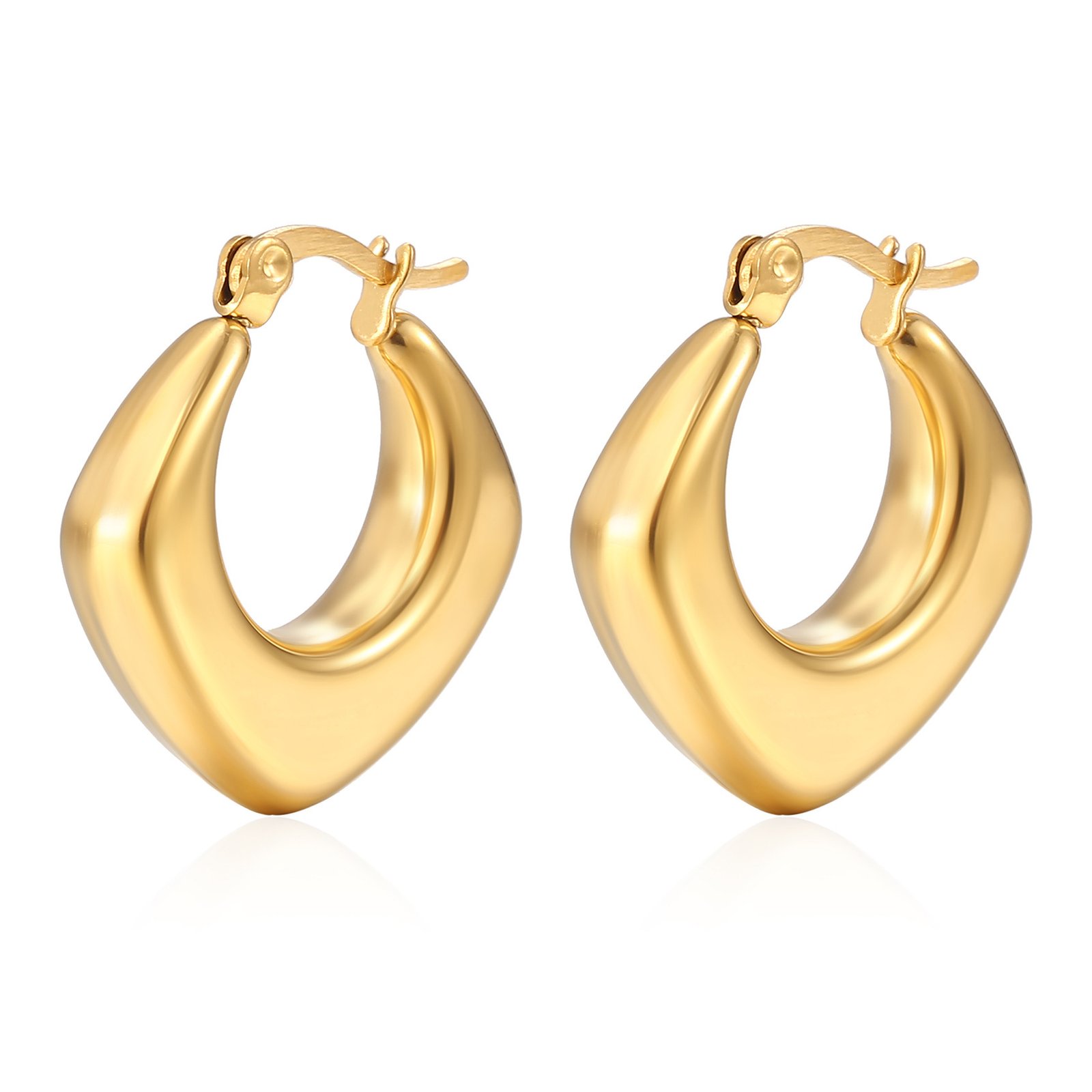 Stainless Steel Heart Bamboo Earrings Wholesale product image