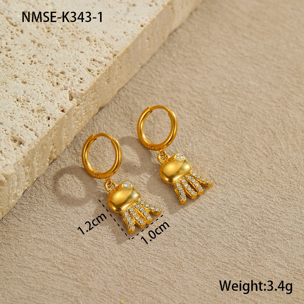 CZ Shell Heart Earrings Wholesale product image