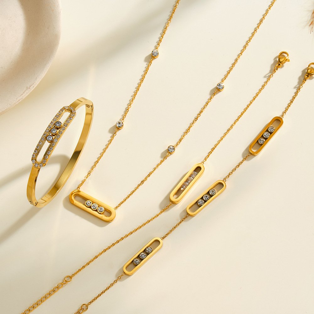 Stainless Steel CZ Geometric Jewelry Necklace Style DM5030257 Wholesale product image