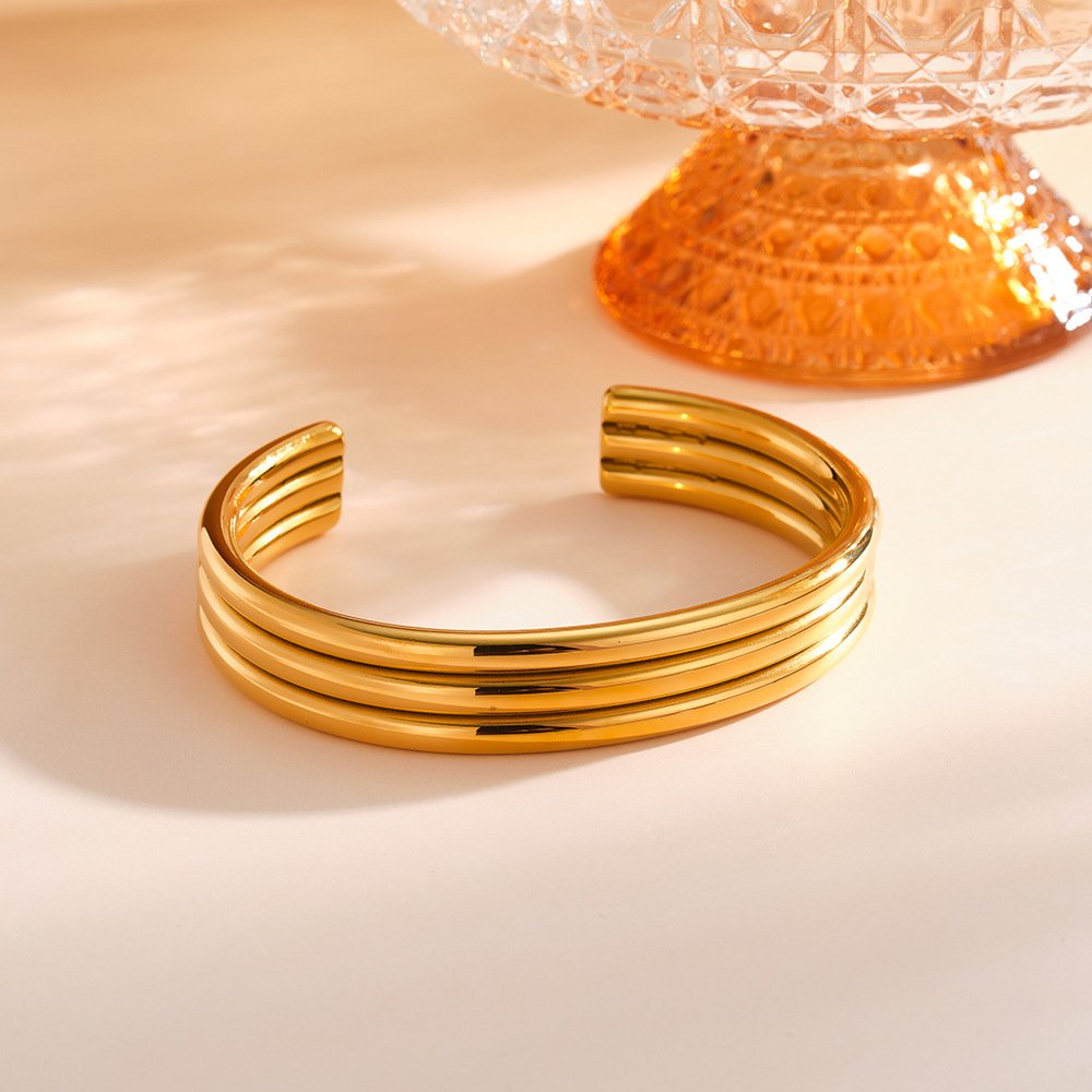Stainless Steel Geometric Open Bangle Wholesale product image