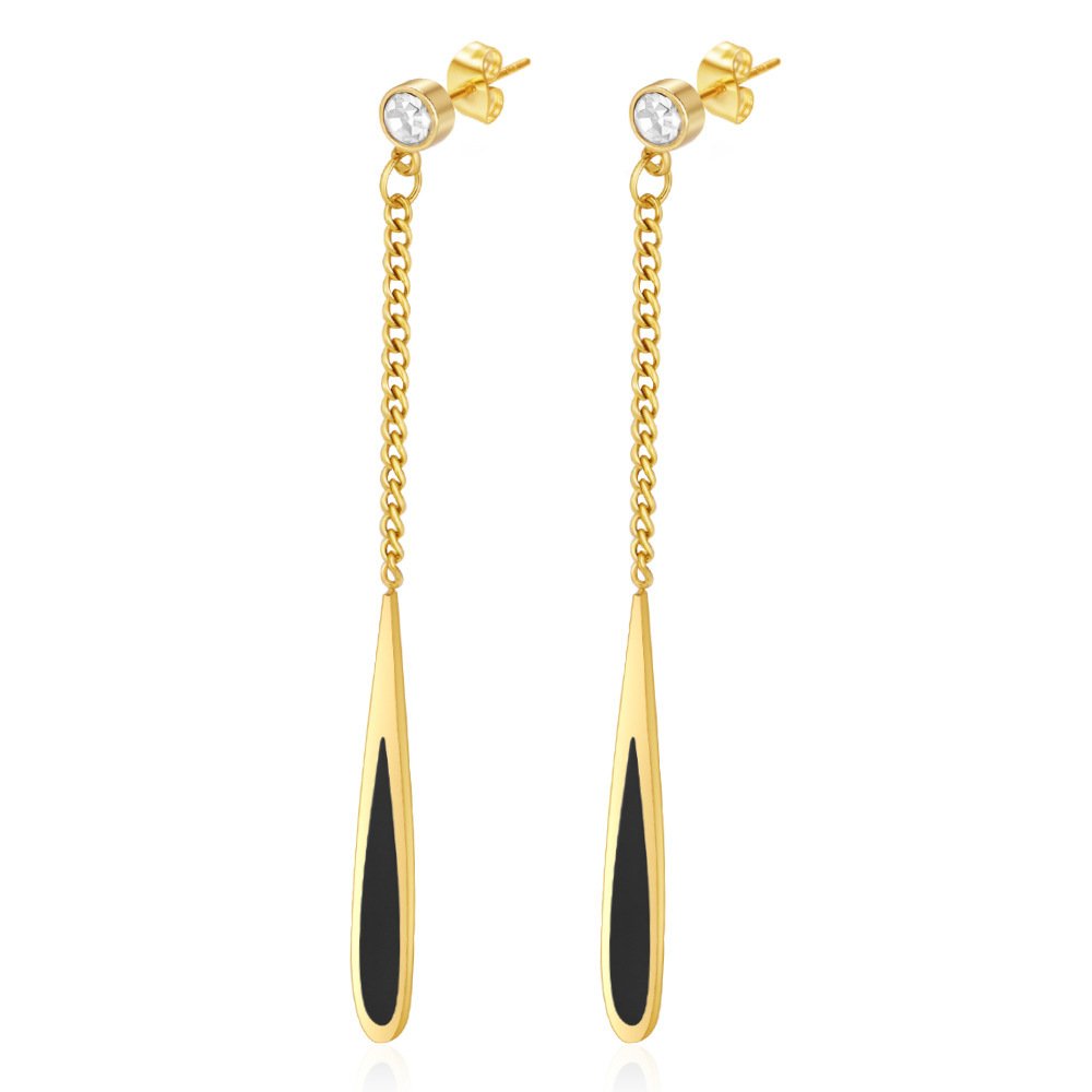 Stainless Steel CZ Enamel Earrings Wholesale product image