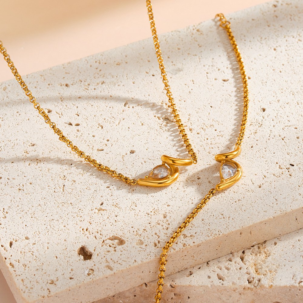Stainless Steel CZ Geometric Irregular Minimalist Jewelry Bracelet Wholesale product image