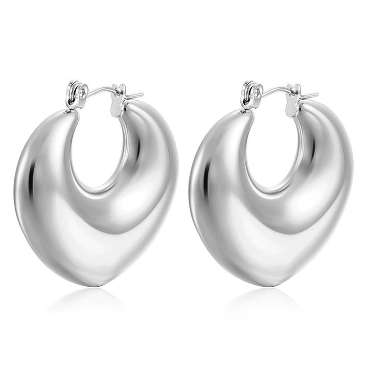 Stainless Steel Heart Bamboo Earrings Wholesale product image