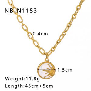 Stainless Steel White Shell Pendant Wholesale product image