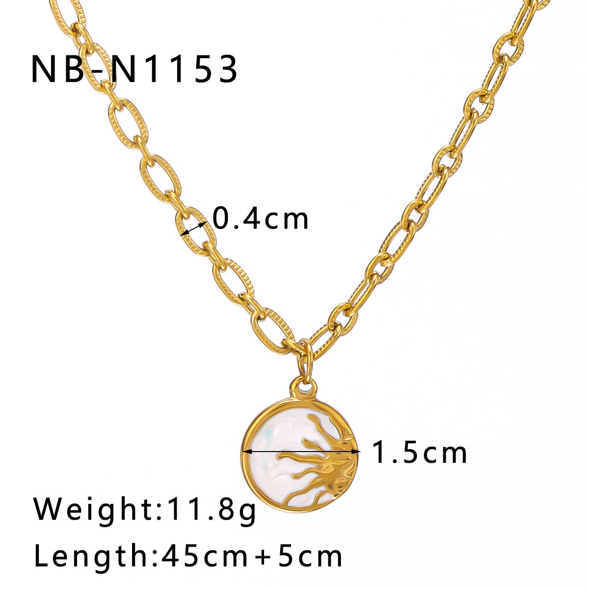 Stainless Steel White Shell Pendant Wholesale product image