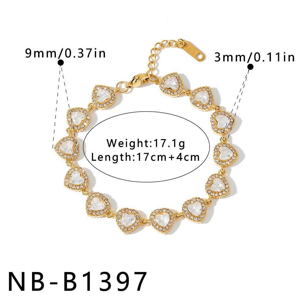 Stainless Steel CZ Heart Jewelry Necklace Wholesale product image