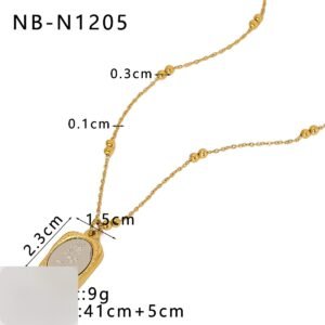 Stainless Steel CZ White Shell Heart Geometric Jewelry Pendant Wholesale product image