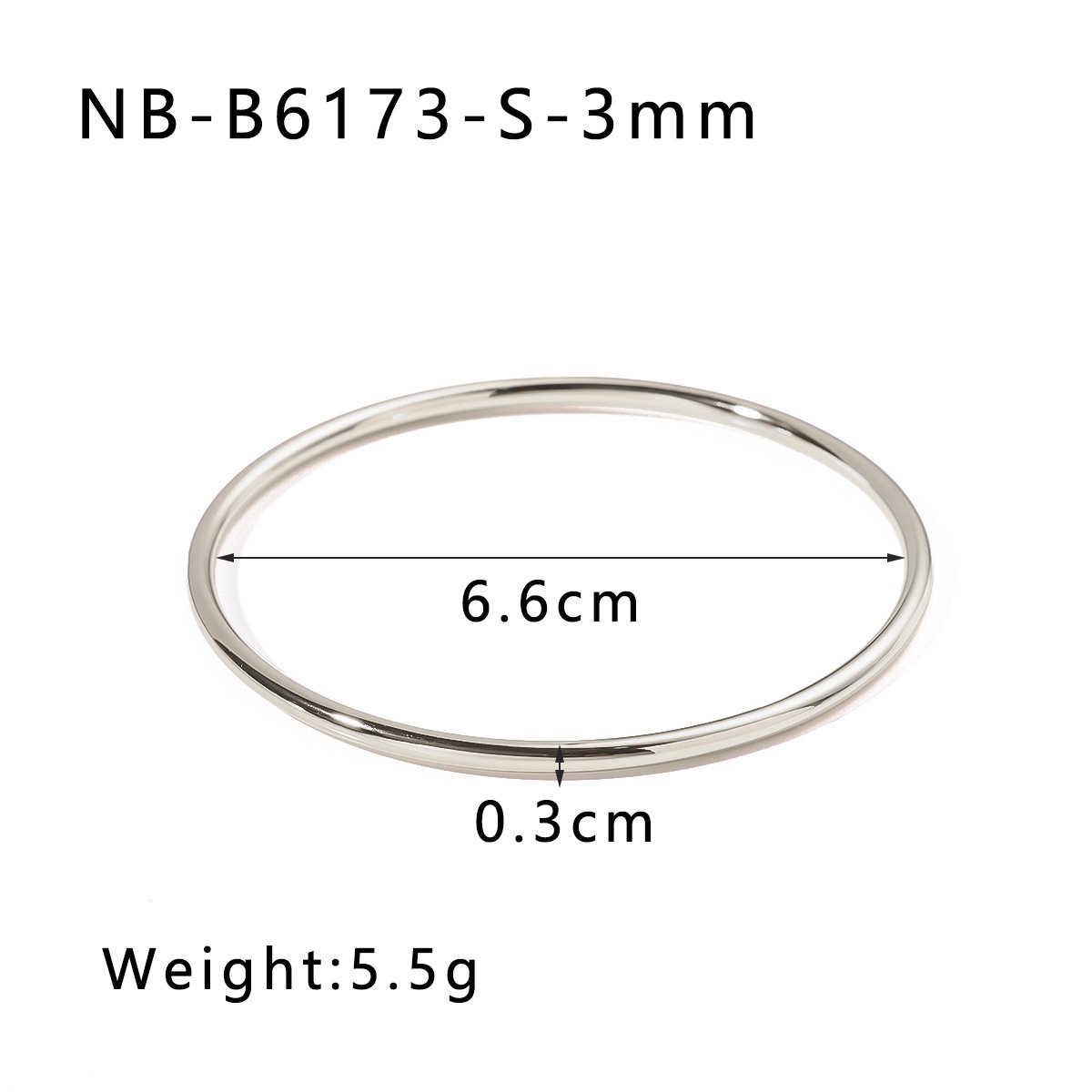 Stainless Steel Heart Minimalist Bangle Wholesale product image