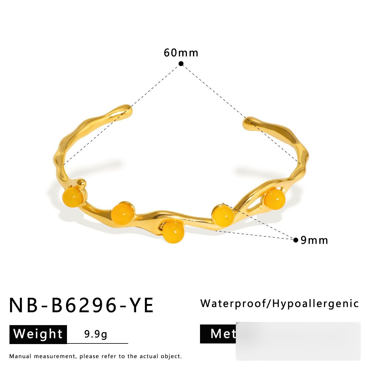 Stainless Steel Pearl Vintage Open Bangle Wholesale product image