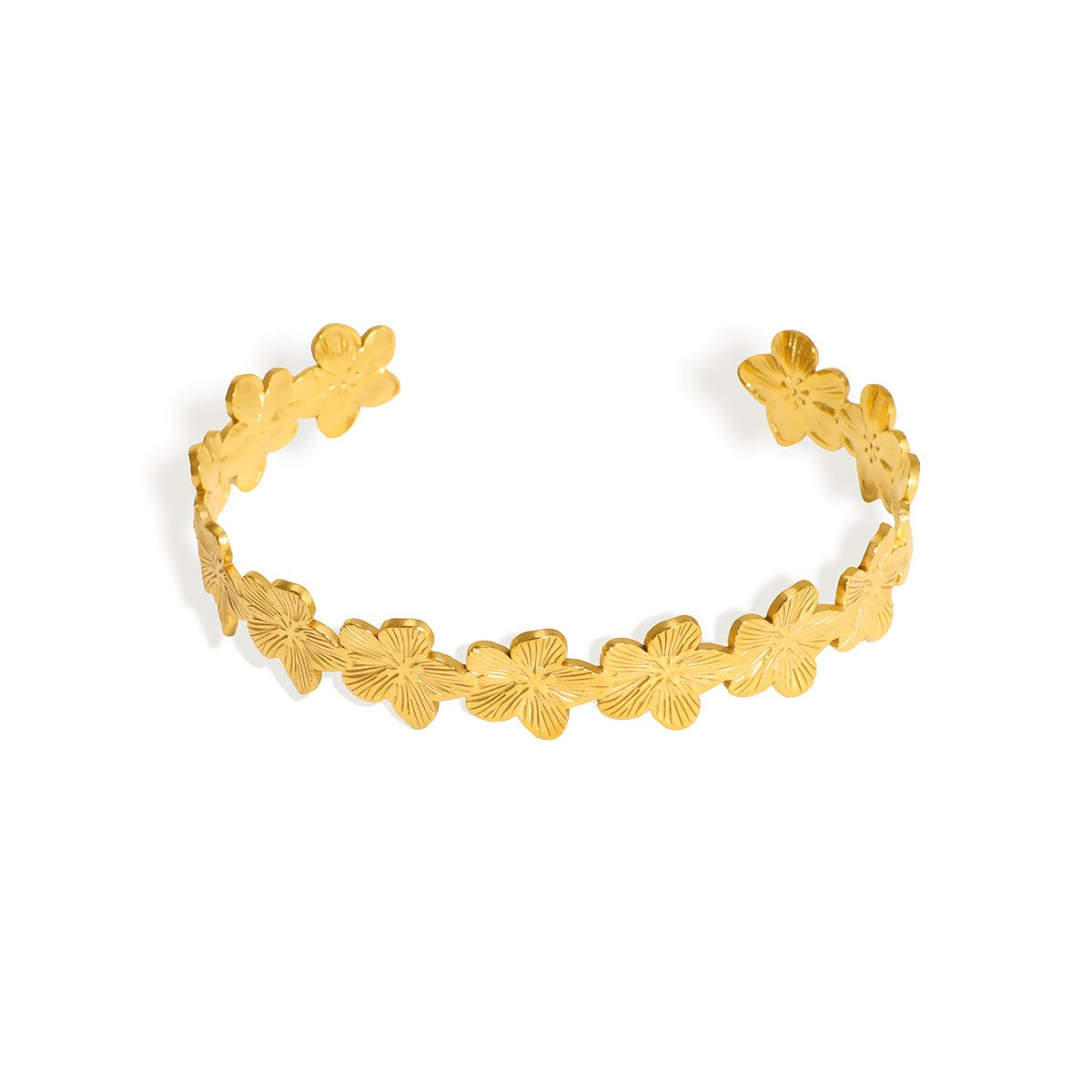 Stainless Steel Flower Geometric Vintage Minimalist Bangle Wholesale product image
