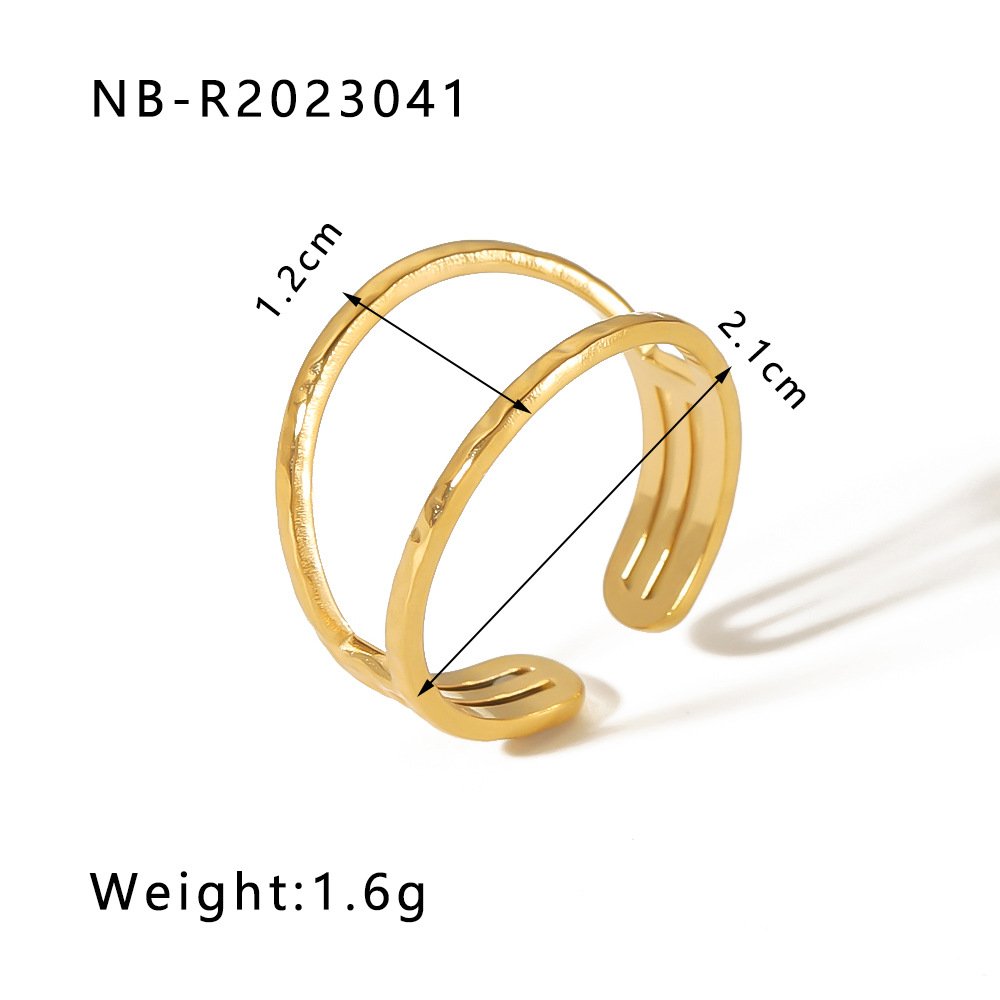 Stainless Steel Heart Geometric Minimalist Open Ring Wholesale product image