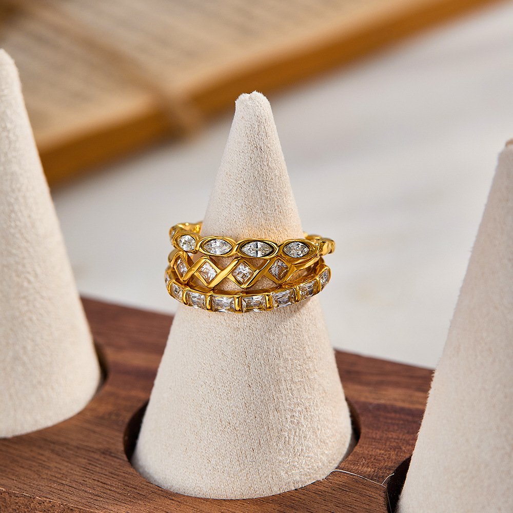Stainless Steel CZ Geometric Minimalist Ring Style DM5030009 Wholesale product image