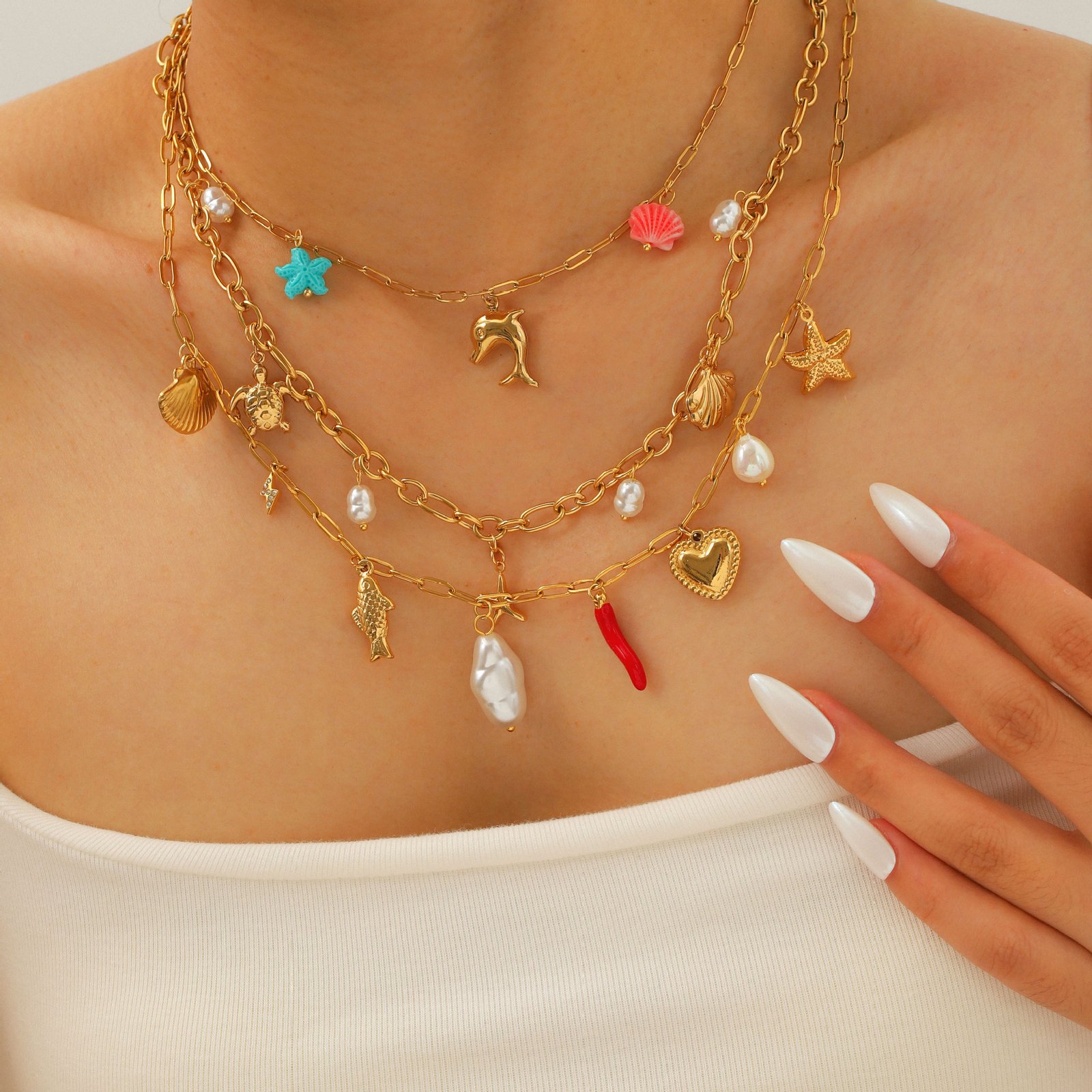 Stainless Steel Shell Heart Jewelry Accessory Bracelet Wholesale product image