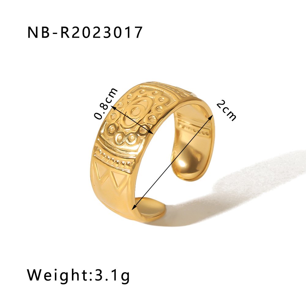 Stainless Steel Heart Geometric Minimalist Open Ring Wholesale product image