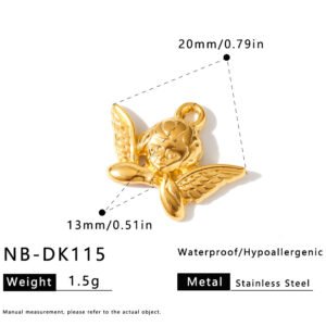 Stainless Steel Pearl CZ Shell Geometric Pendant Charm Wholesale product image