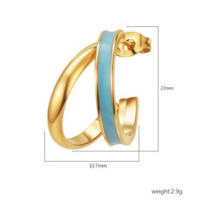 Stainless Steel Enamel Earrings Style DMEH0042 Wholesale product image