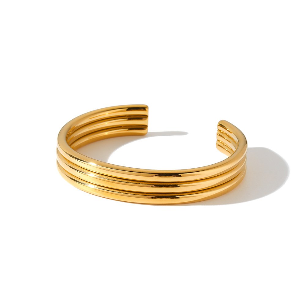 Stainless Steel Geometric Open Bangle Wholesale product image