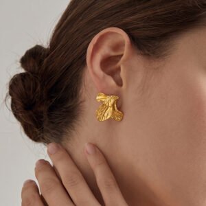 Stainless Steel Flower Irregular Earrings Wholesale product image