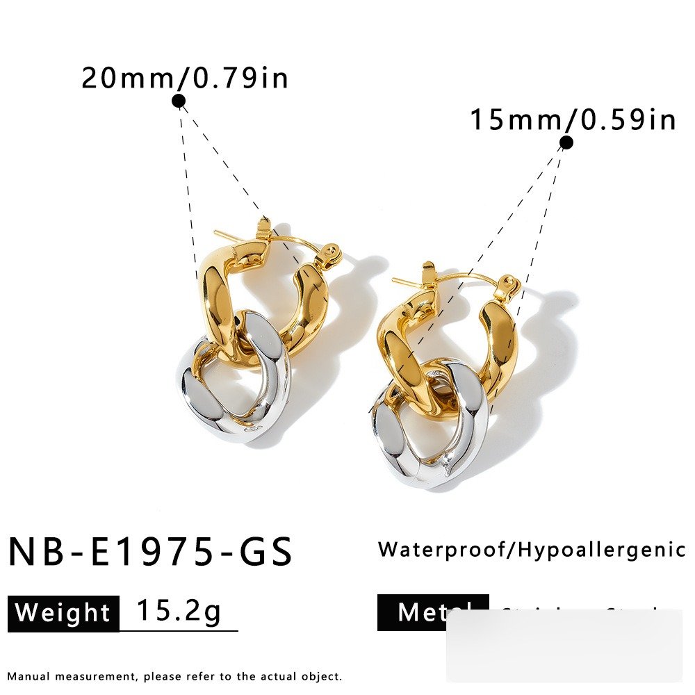 Stainless Steel Geometric Minimalist Earrings Style DM5030273 Wholesale product image