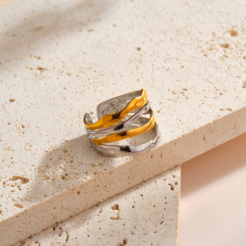 Stainless Steel Geometric Minimalist Open Ring Wholesale product image