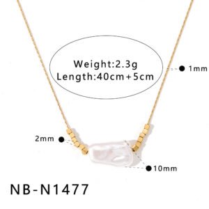 Stainless Steel Pearl Minimalist Jewelry Necklace Wholesale product image