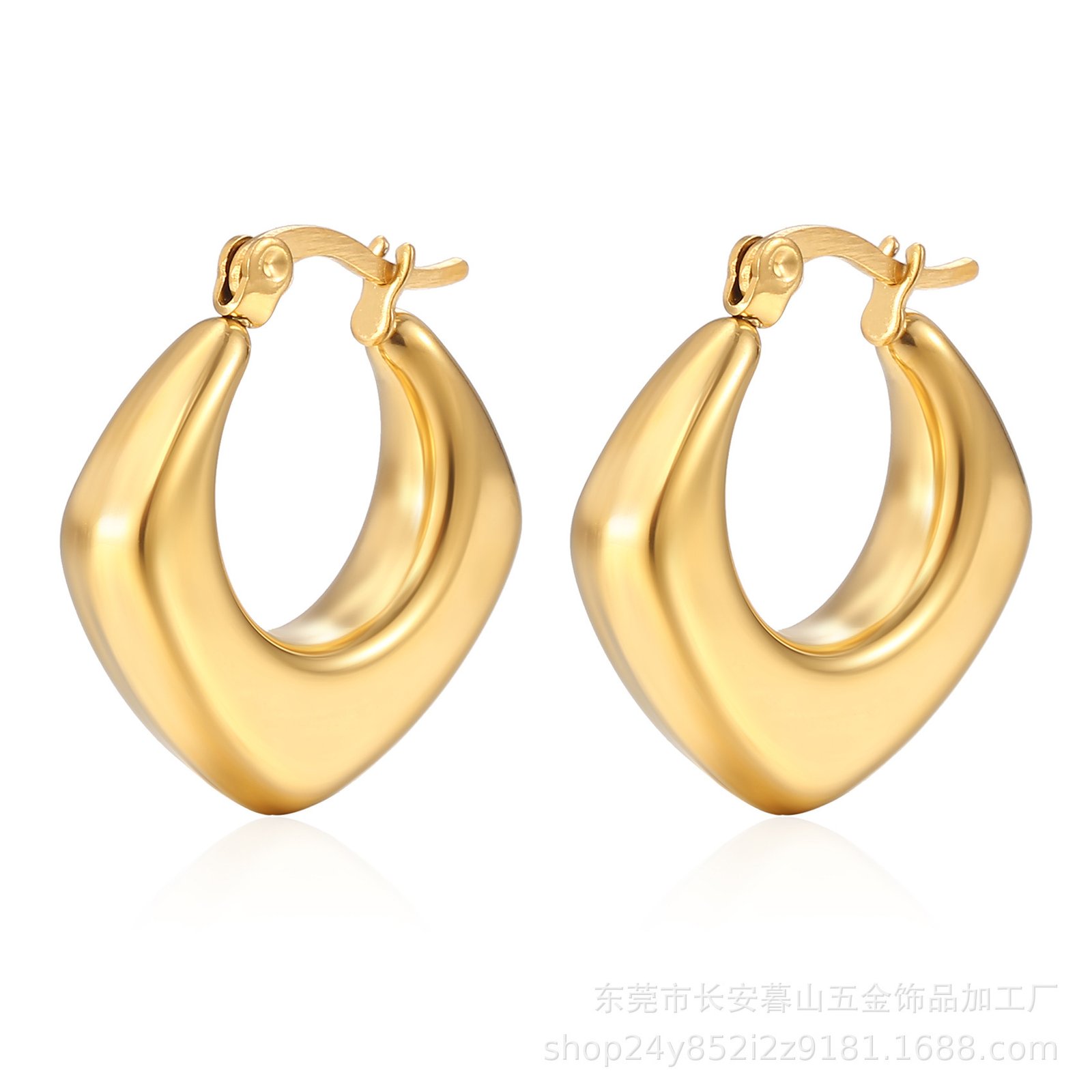 Stainless Steel Heart Bamboo Earrings Wholesale product image