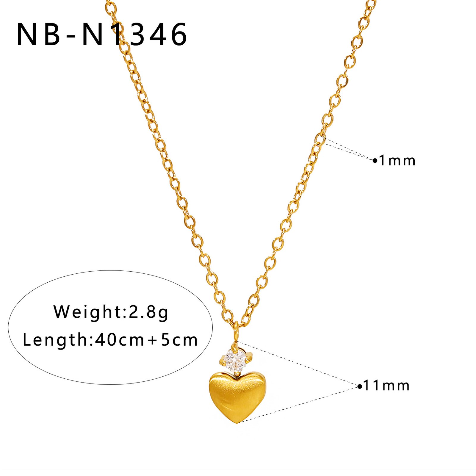 CZ Heart Geometric Minimalist Jewelry Necklace Wholesale product image