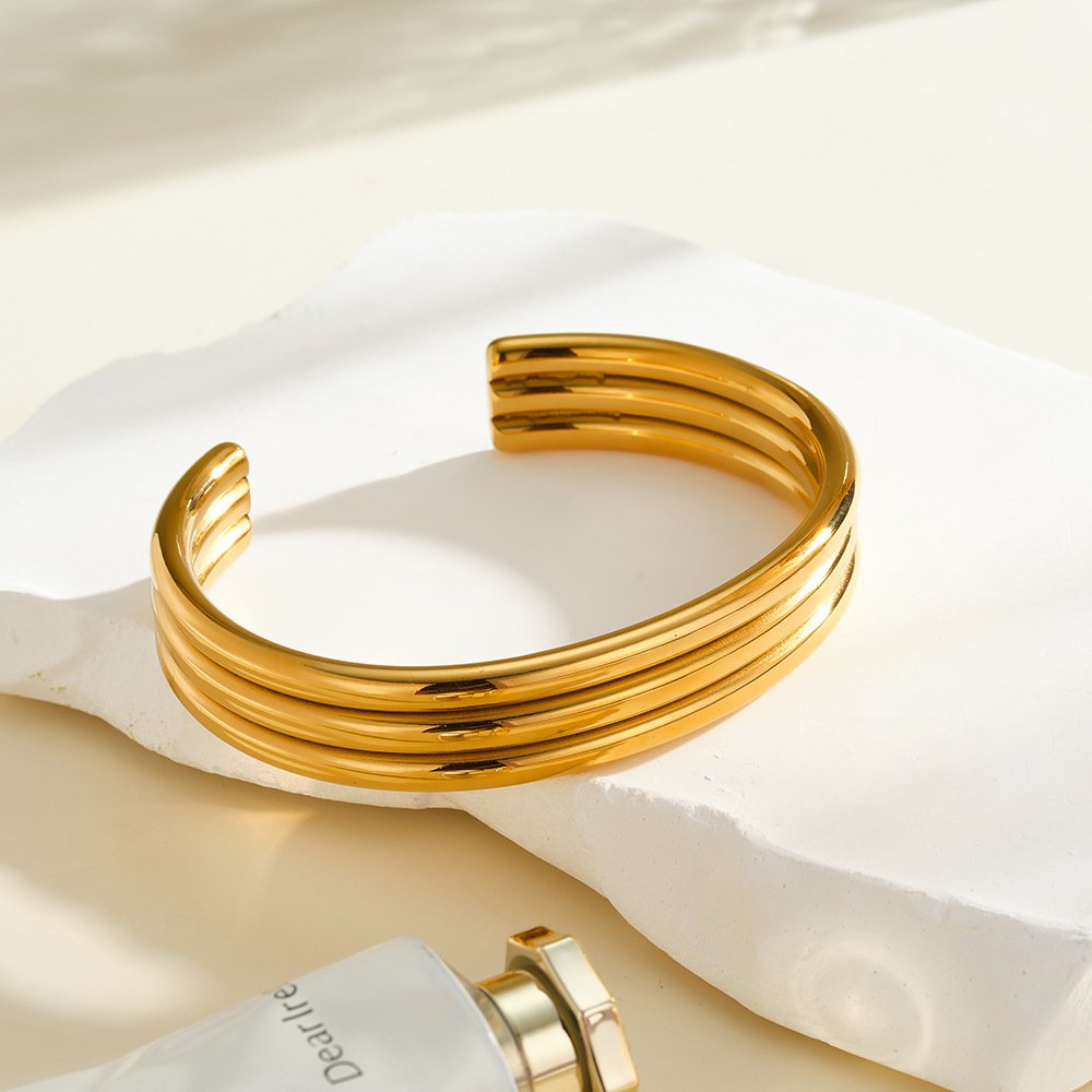 Stainless Steel Geometric Open Bangle Wholesale product image