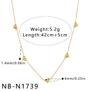 Stainless Steel CZ Heart Necklace Style DM5030231 Wholesale product image