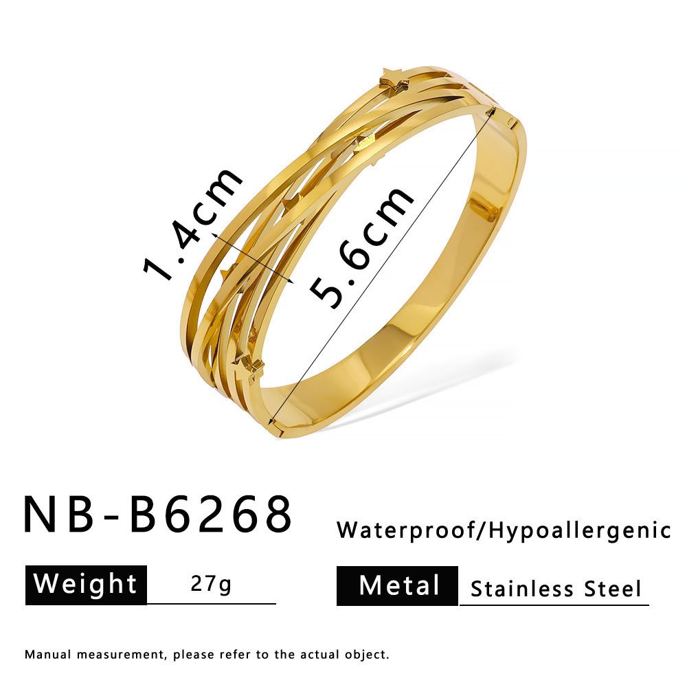 Stainless Steel Geometric Vintage Hollow Bangle Wholesale product image