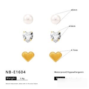 Stainless Steel CZ Heart Flower Butterfly Earrings Wholesale product image